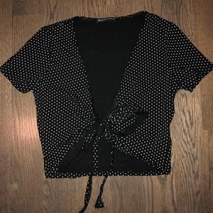 Brandy Melville Polka Dot Wrap T Shirt!